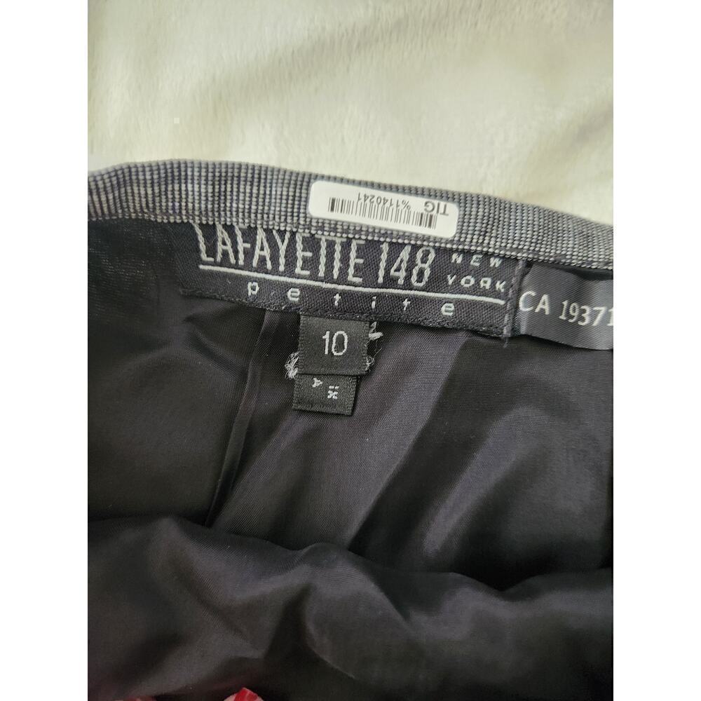 Lafayette 148 wool blend ruffle hem skirt sz 10P back zip career professional - Picture 5 of 10